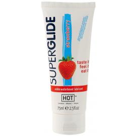 LUBRIFICANTE COMESTÍVEL HOT™ SUPERGLIDE MORANGO 75ML