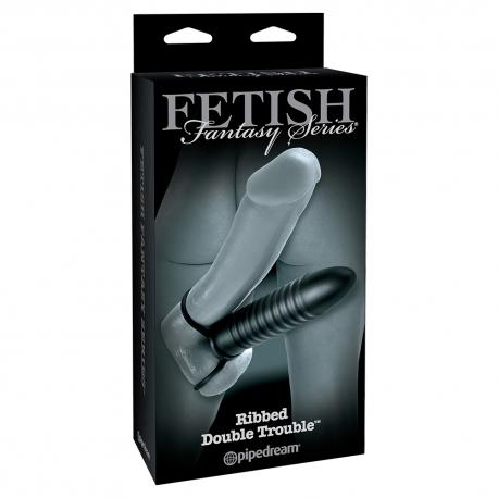 DILDO RIBBED DOUBLE TROUBLE