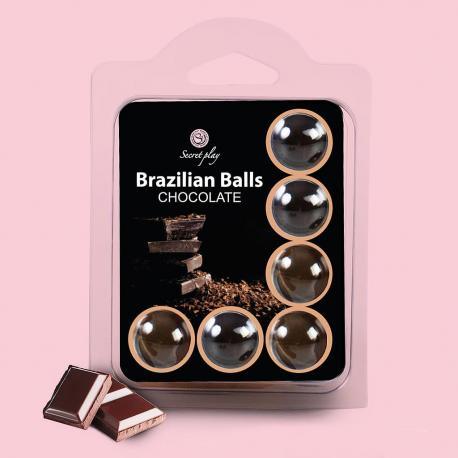 BOLAS LUBRIFICANTES BEIJÁVEIS BRAZILIAN BALLS SABOR A CHOCOLATE 6 x 4GR